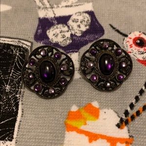 Purple studded earrings